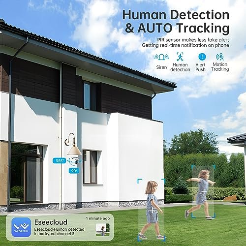 WESECUU Light Bulb Security Camera -5G& 2.4GHz WiFi 2K Security Cameras Wireless Outdoor Motion Detection and Alarm