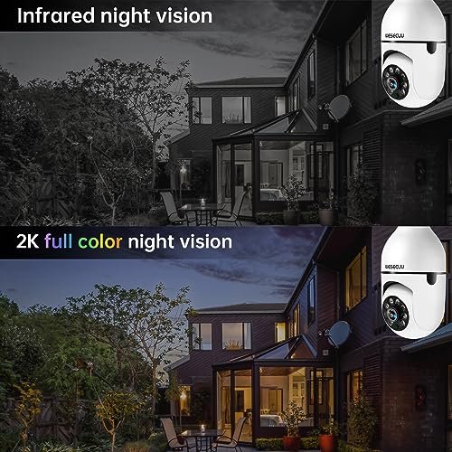 WESECUU Light Bulb Security Camera -5G& 2.4GHz WiFi 2K Security Cameras Wireless Outdoor Motion Detection and Alarm